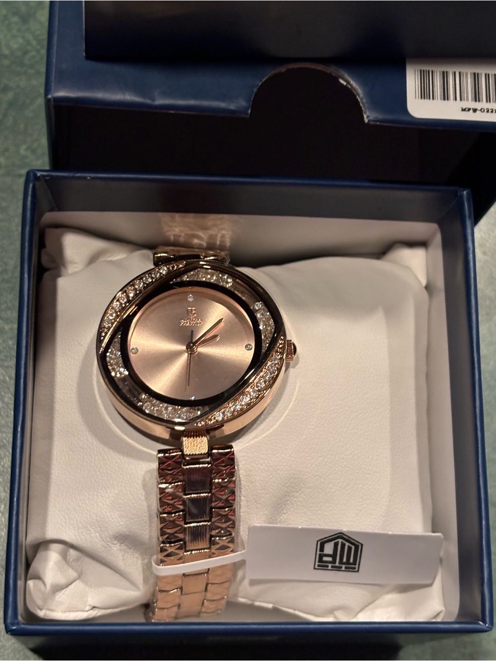 BNWT Women's Rose Gold Crystal Accent Watch by Montres prestige